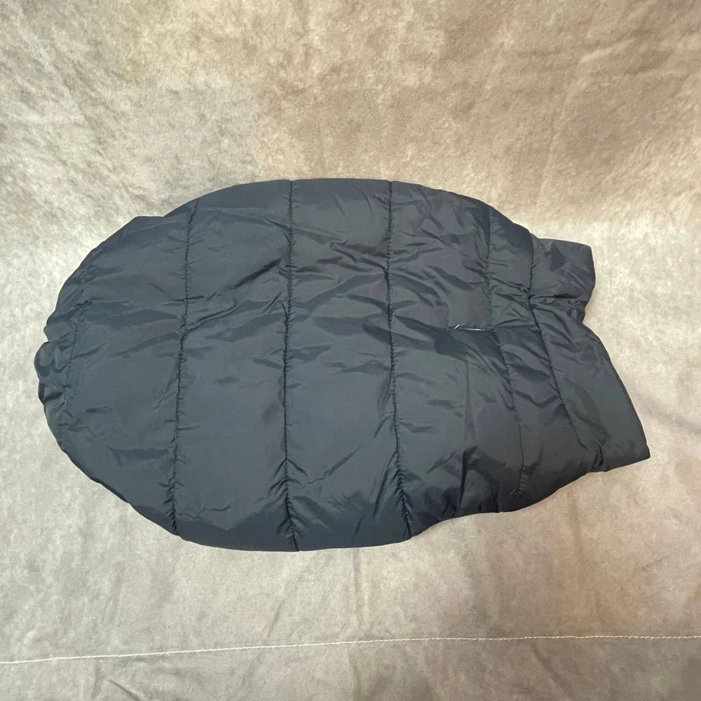 Dog Pet Jacket Size XL Nylon Snap Closure Blue Cream Faux Fur Lining